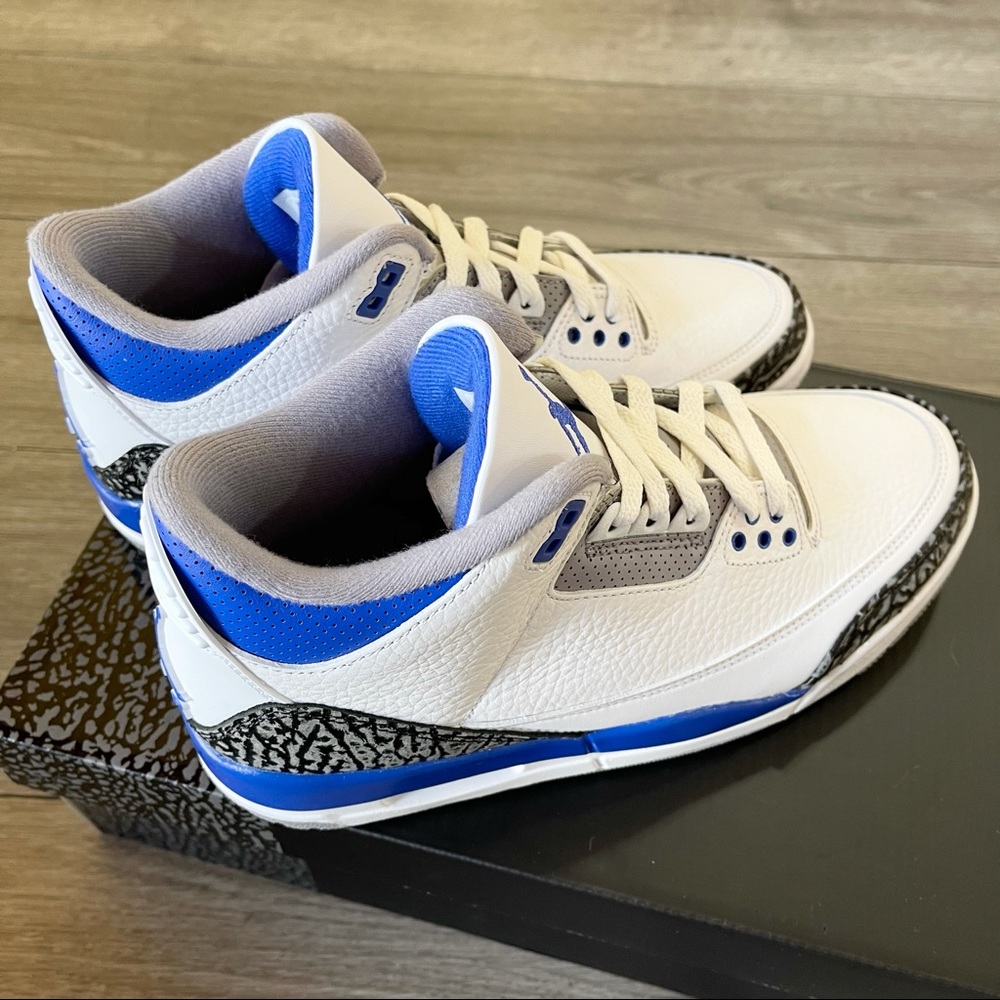 💙Air Jordan 3 Retro Racer Blue Black M8/W9.5💙 - Picture 6 of 9